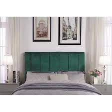A curvaceous beauty, this brilliant upholstered bed wows with dramatic scalloped details and fanciful trim work and charms with a distressed chipped white finish for heirloom appeal. Kurth Upholstered Panel Headboard Upholstered Panels Chic Home Velvet Headboard