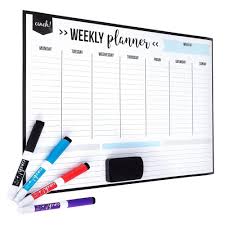 Magnetic Fridge Calendar Durable Board Weekly Organizer Planner 4 Markers 17x12 Dry Erase Planner Whiteboard Organization Dry Erase Calendar