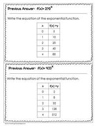 Write Exponential Functions Scavenger Hunt Activity Exponential Exponential Functions Writing Practice