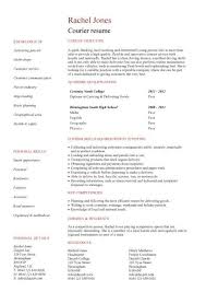 student entry level courier resume template