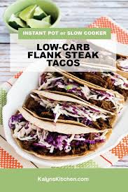 Add your sliced steak to the instant pot then add your sauce mixture. Low Carb Flank Steak Tacos Video Kalyn S Kitchen