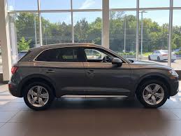 Side View Of The 2018 Audi Q5 In Monsoon Grey Vehicle Available At Audi Of Bridgewater Nj Audi Dealership Used Luxury Cars Audi