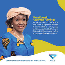 Girls In Politics Initiative - Nana Konadu Agyeman-Rawlings Became The  First Woman To Run For President Of Ghana In 2016. She Was The First Lady  Of Ghana From 4 June 1979 To