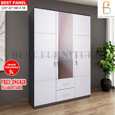 Spesifikasi lemari pakaian 3 pintu siliding kayu jati minimalis : Gratis Ongkir Rakit Best Whitty Lemari Pakaian 3 Pintu Minimalis Uk 120x180 Putih Shopee Indonesia