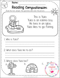 Kindergarten Reading Comprehension Passages Winter The Free