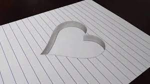 How to draw a 3d hole heart shape easy 3d drawings for kids. How To Draw A 3d Hole Heart Shape Youtube
