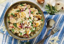 This link is to an external site that may or may not meet accessibility guidelines. Chicken Mushroom Pea Risotto Recipe Aldi Australia