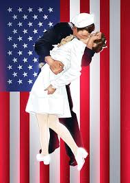 Several people later claimed to be the kissing couple, and it was. Vj Day Kiss Poster