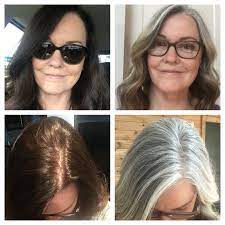 I am 58 and have had rather a lot of gray hair for several years. How I Transformed My Dark Brunette Hair To My Natural Gray Feathered Empty Nest The Guide To Enjoying Your Empty Nest
