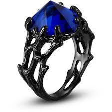 Black And Silver Rings For Women Women S Black Ring Heart Sapphire 925 Sterling Silver Ring The Blue 149 Liked On Polyvore F Black Rings Sterling Silver Heart Jewelry Silver Ruby Ring