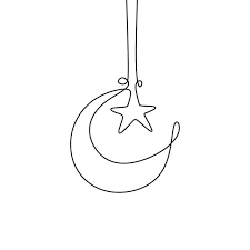 Continuous Line Drawing Of Moon And Star For Ramadan Kareem Moon Clipart Design Flat Png And Vector With Transparent Background For Free Download Continuous Line Drawing Line Art Flowers Simple Line