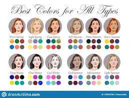 Illustration About Stock Vector Seasonal Color Analysis Palette For All Types Of Female Appearance Seasonal Color Analysis Color Analysis Color Analysis Winter