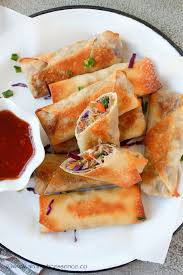 Who says vegan food can't be crispy? Veggie Spring Rolls Recipe Baked Chinese Vegetable Spring Roll Recipe Vegetable Spring Rolls Spring Roll Recipe Veggie Spring Rolls