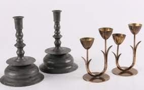 Related:brass candle sconce pair brass candle holder brass candle sconce shell brass candle snuffer brass candle holders. Lot Art 17th Century Style Pewter And Swedish Brass Candle Sticks