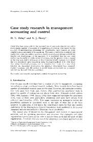 The researcher mainly uses case study design for conducting research in the field of education, science clinical field, etc. Pdf Case Study Research In Management Accounting And Control David Otley Academia Edu