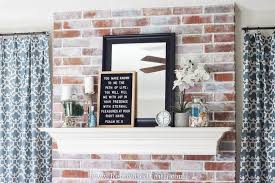 Gently wash the brick and mortar with a scrub brush. How To Whitewash A Dated Brick Fireplace The Easy Mess Free Way