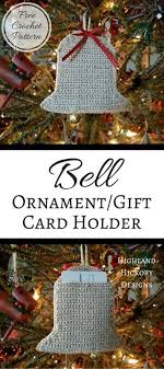 Gizhome 20 piece christmas letter envelope to santa claus xmas candy gift bag money card gift holders tree ornament embroidery (red) 4.2 out of 5 stars. Bell Ornament Gift Card Holder Highland Hickory Designs Free Pattern Christmas Crochet Gift Card Holder Crochet Christmas Gifts