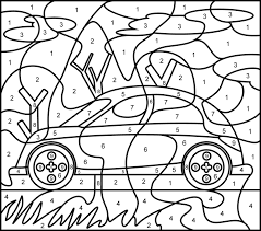 Car Printable Color By Number Page Hard Abstract Coloring Pages Unicorn Coloring Pages Coloring Pages