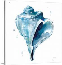 Blue Shell Calm Abstract Canvas Painting Art Art Prints