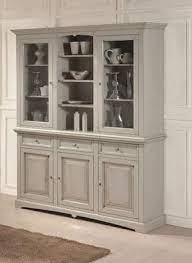 Credenza Cristalliera Shabby Chic In Legno Laccato Grigio Patinato 3 Porte Kast Opknappen Keuken Kast Kast