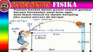 1032 sin2n 9 8 sin 2n 2. Kecepatan Bola Agar Masuk Keranjang Gerak Parabola Fisika Sma Drill Sbmptn Youtube