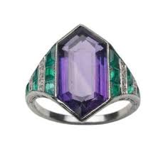 Van Cleef Arpels Art Deco Amethyst And Emerald Ring Amethyst Jewelry Antique Jewelry Jewelry