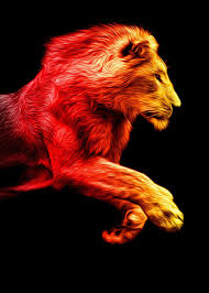 fire lion poster color poster by mk studio displate in 2021 lion poster fire lion lion images