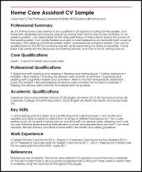 Home Care Assistant Myperfectcv Home Care Professional Resume Examples Personal Care Assistant