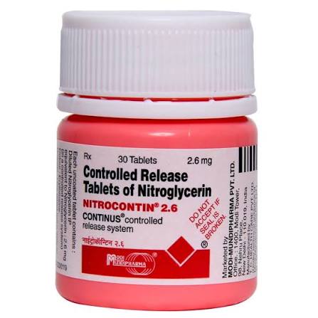 Buy Nitrocontin 2.6 Tablet online | Uses, Side Effects, Price and substitutes | Apollo Pharmacy