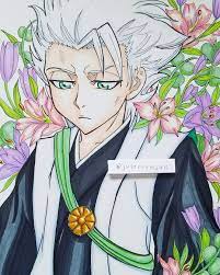 I drew a Shiro chan standing in a bunch of flowers : r/bleach