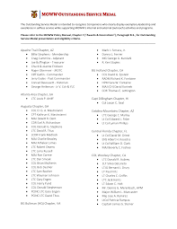MOWW Outstanding Service Medal