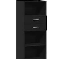 Buffet bahut commode armoire meuble de rangement organisateur cuisine salle  de séjour salon haut 50 x 42,5 x 124 cm bois d'ingénierie noir