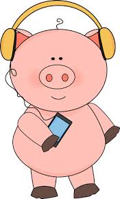 Pig Listening To Music Clip Art Pig Listening To Music Image Cute Baby Pigs Pig Art Pig Illustration