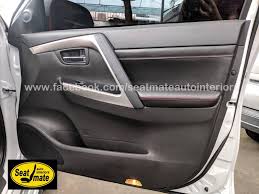 NEW Mitsubishi MONTERO 2020 Door sidings upholstery Original design Black  plain automotive synthetic leather Red stitch Here at Seatmate