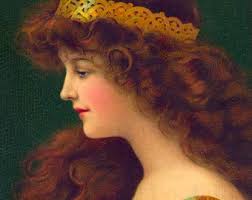 Art Nouveau QUEEN Vintage Art Nouveau Digital ILLUSTRATION. Digital  DOWNLOAD. Art Nouveau Print.