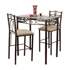 Home Source Industries Crown Bistro 3piece Dining Set With Glass Table Top And 2 Chairs Check Out T Pub Table Sets Bistro Table Set Counter Height Pub Table