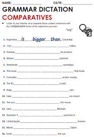 Comparatives Adjectives English Grammar English Grammar Worksheets