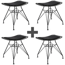 Elizera 4 Lu Siyah Tel Tabure Tabure Sandalye Dosemeler