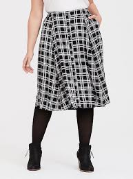 Black A Line Midi Skirt Plus Size Black White Plaid Challis Button Midi Skirt In 2020 Midi Skirt Plus Size Skirts Sequin Mini Skirts