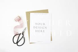 5x7 Card Mockup With Silk Ribbon Note Watermark Resolution Nature Business Card Mock Up Free Psd Mockups Templates Mockup Free Psd