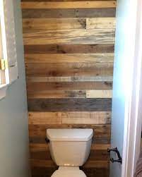 Pallet Wall Behind Toilet By Our Talented Pbandhey Contact Us With Your Decor Dreams And Let S See If We Can Ma Wood Wall Bathroom Pallet Wall Pallet Walls