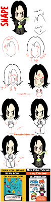 How To Draw Cute Chibi Severus Snape From Harry Potter In Easy Steps How To Draw Step By Step Drawing Tutorials