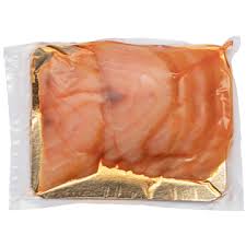 Don't sacrifice good eating when on the road in your camper or rv. Norwegian Salmon Without Skin Filet Cold Smoked Pre Cut On Gold Platter 500g