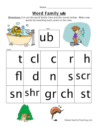 Ub Word Family Worksheet In 2020 Word Families Word Family Worksheets Family Worksheet