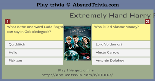 Challenge them to a trivia party! Extremely Hard Harry Potter Quiz 1 7
