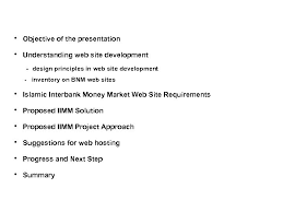 13 feb 1996 mudharabah interbank investment (mii) was implemented to ensure mobility of fund in the mii. Islamic Interbank Money Market Website Project Solution And
