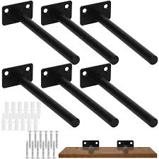 10pcs shelf support bracket concealed wall shelf 10x100 removable steel material. Aselected 6 Pack Floating Shelf Bracket O12 X 150mm Long Invisible Concealed Shelf Brackets For Wall Floating Shelf Heavy Duty Hidden Blind Shelf Supports Black Buy Online In Antigua And Barbuda At
