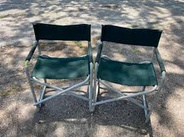 Supports up to 500 lbs. Lot 6373two Heavy Duty Canvas Director Style Folding Lawn Chairs