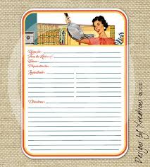Retro Blank Recipe Card Digital Template 5x7 By Pinkpapertrail Recipe Cards Template Printable Recipe Cards Recipe Cards