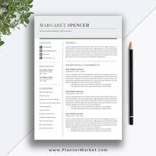 Browse our new templates by resume design, resume format and resume style to find. Creative Resume Template Word 3 Page Cv Template Professional Teacher Resume Design Cover Letter Mac Pc The Margaret Resume Plannermarket Com Best Selling Printable Templates For Everyone